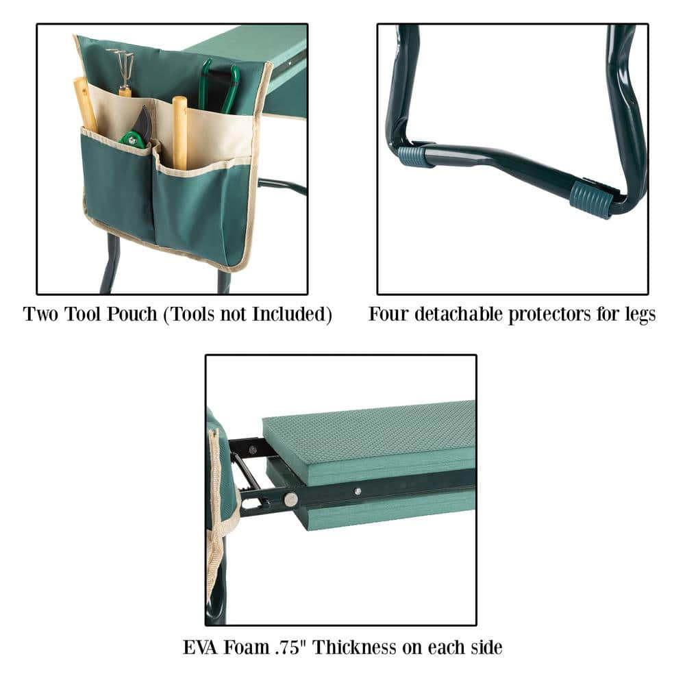 Gardening Kneeling Bench with Tool Pouches